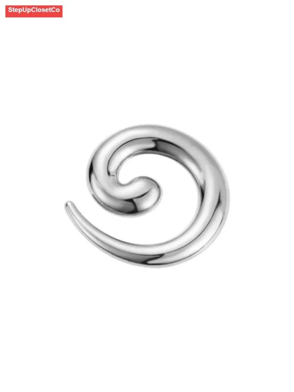 Gold-Tone Spiral Brooch Pin, 5.7cm, Elegant Swirl Design for Lapels, Scarves &